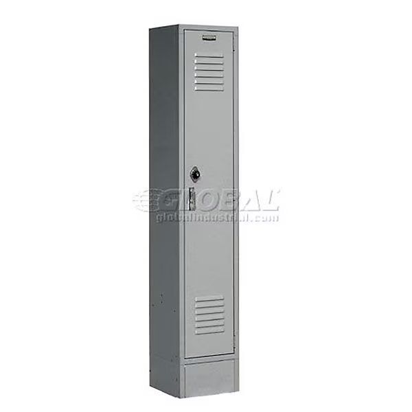 1-Tier 1 Door Locker, 12Wx18Dx60H, Gray, Assembled, Global Industrial, Mfr#: 652164GY